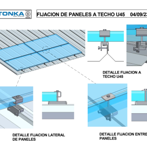 CONJUNTO GRAMPA U45 + Tornillo p/panel FV 35mm